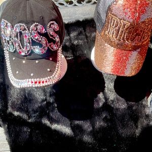 BLING CAPS=BOSS (B/W) & RICH (Bronze) RICH Cap has Open weave Air Top! $15 each